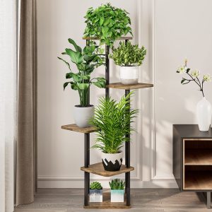 AZERPIAN Plant Stand 5 Tier Indoor Metal Flower Shelf for Multiple Plants